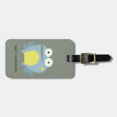 キッズカワイイパーソナライズされたブルーグリーングレーベビーカエル ラゲッジタグ (正面横)