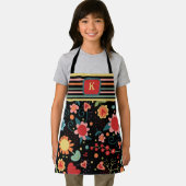 キッズカワイイフローラカラフルイニシャル料理 エプロン (インサイチュ)