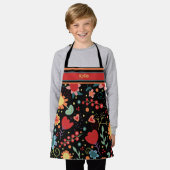 キッズカワイイフローラカラフルネーム料理 エプロン (着用した状態)