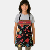 キッズカワイイフローラカラフルネーム料理 エプロン (インサイチュ)