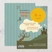 キッズカワイイヴィンテージハローウィンパーティ 招待状 (正面/裏面)