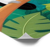 キッズカワイイ動物ジャングルタイガーモンキーバード ポスター (角)