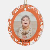 キッズカワイイ秋紅葉オークリーフ セラミックオーナメント (左)