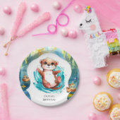 キッズカワイオッター誕生日 ペーパープレート (パーティー)