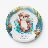 キッズカワイオッター誕生日 ペーパープレート (正面)