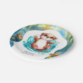 キッズカワイオッター誕生日 ペーパープレート (アングル)