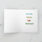 キッズカワイオメーター6おもしろい番目の誕生日グリーティングカード カード (内部)