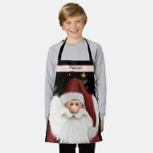 キッズカワイサンタスター間抜けクリスマスパーソナライズされた エプロン (着用した状態)