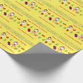 キッズカワイトなクリスマスのおパーソナライズされた祝い ラッピングペーパー (角)