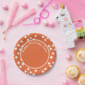 キッズカワイプラスサイン数学クロスオレンジホワイト ペーパープレート (パーティー)