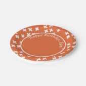 キッズカワイプラスサイン数学クロスオレンジホワイト ペーパープレート (アングル)