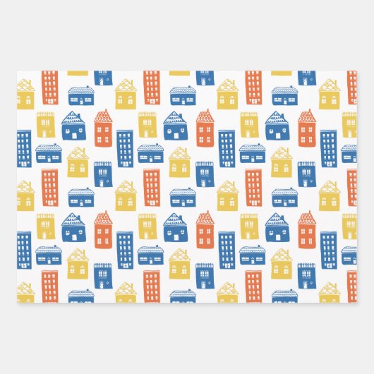 キッズカワイメイン通りスモールタウンハウスアパートメンツ ラッピングペーパーシート (正面2)