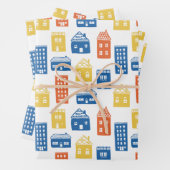 キッズカワイメイン通りスモールタウンハウスアパートメンツ ラッピングペーパーシート (インサイチュ)