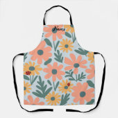 キッズカワイラディバグ水玉模様デイジー花柄 エプロン (正面)