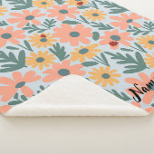 キッズカワイラディバグ水玉模様デイジー花柄 シェルパブランケット (3/4)