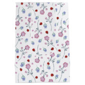 キッズカワイラディバグ水玉模様デイジー花柄 ミディアムペーパーバッグ (裏面)