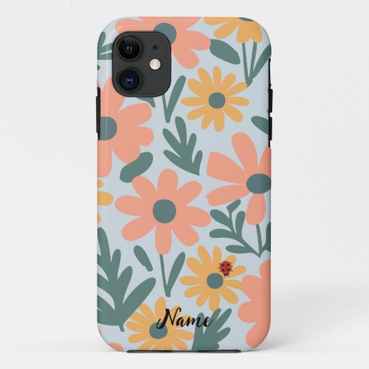 キッズカワイラディバグ水玉模様デイジー花柄 Case-Mate iPhoneケース (裏面)