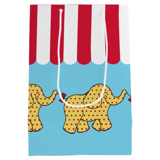 キッズカーニバルサーカスゾウ誕生日抱き枕 ミディアムペーパーバッグ (裏面)