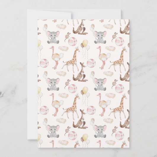 キッズカーニバルサーカス |女の子の誕生日パーティー 招待状 (裏面)