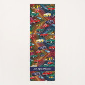 キッズカーパターングリッター車両自動車 ヨガマット (正面)