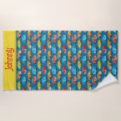 キッズカーパーソナライズされたズ ビーチタオル (正面)