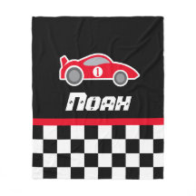 キッズカー赤いフ市松模様にラグ名の毛布