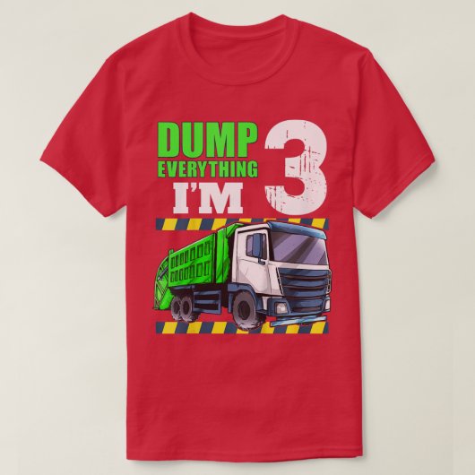 キッズガベージトラック3rd誕生日ボーイ3歳お風呂 tシャツ (デザイン正面)