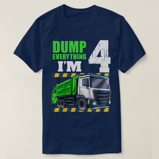 キッズガベージトラック4th誕生日ボーイ4歳Fou Tシャツ (デザイン正面)