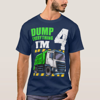 キッズガベージトラック4th誕生日ボーイ4歳Fou Tシャツ