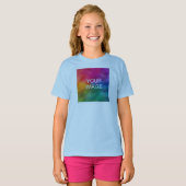 キッズガールズウェア追加イメージライトブルーテンプレート Tシャツ (正面フル)