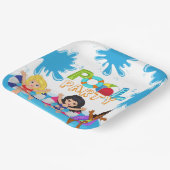 キッズガールズ誕生日プールパーティー ペーパープレート (傾斜あり)