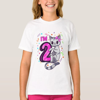 キッズガールズ2歳の誕生日衣装2歳 Tシャツ