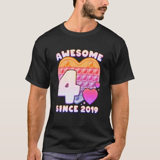 キッズガール4th素晴らし誕生日2019ポップ・アートの年から tシャツ (正面)