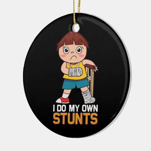 キッズキッズおもしろい壊れた腕アート女子男性へキッズ セラミックオーナメント (左)