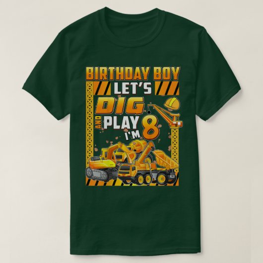 キッズキッズディグ8年建築トラックボーイズ8th tシャツ (デザイン正面)