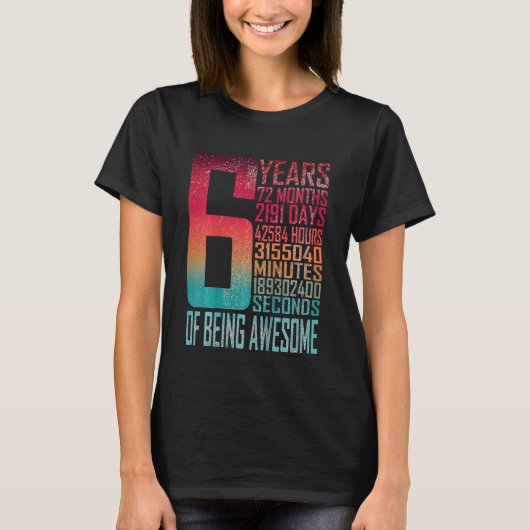 キッズキッズ6誕生日6歳72ヶ月ヴィンタ Tシャツ (正面)