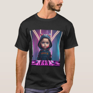 キッズキッズDJディスクジョッキーおもしろい子供のEDMキリスト Tシャツ