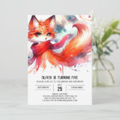 キッズキツネ誕生日 招待状 (スタンド正面)