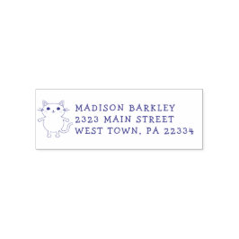 キッズキティ猫かわいい差出人住所スタンプ セルフインキングスタンプ