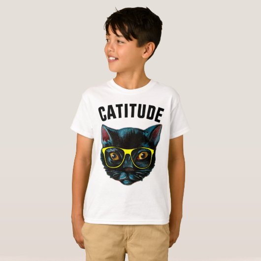 キッズキャッおもしろいトTシャツ Tシャツ (正面フル)
