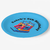 キッズキャッスルパーティーバウンスハウス誕生日ジャンプパーティー ペーパープレート (アングル)