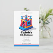 キッズキャッスルパーティーバウンスハウス誕生日ジャンプパーティー 招待状 (スタンド正面)