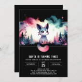 キッズキャットお洒落誕生日 招待状 (正面/裏面)