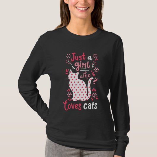 キッズキャットジャストガール猫 Tシャツ (正面)
