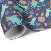 キッズキャット宇宙飛行士宇宙ロケット船惑星 ラッピングペーパー (ロールコーナー)