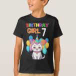 キッズキャット誕生日7 Birthday Partyガールズ7誕生 Tシャツ<br><div class="desc">キッズキャット誕生日7 Birthday Partyガールズ7誕生日ガール</div>