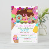 キッズキャンディースイートアイスクリームANY AGE誕生パーティー 招待状 (スタンド正面)