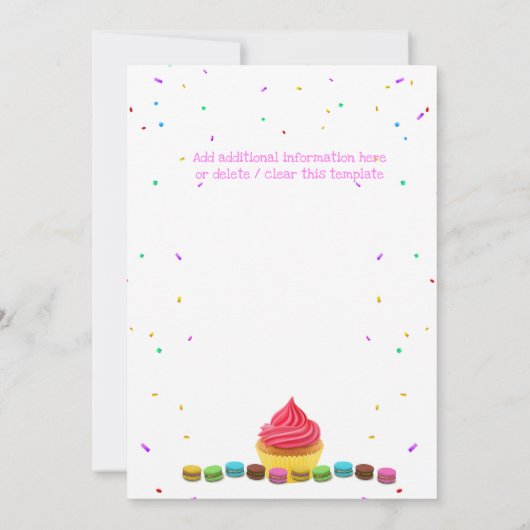 キッズキャンディースイートアイスクリームANY AGE誕生パーティー 招待状 (裏面)