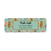 キッズキャンピングアウトラクーンキツネブラウンベア ラベル (正面)