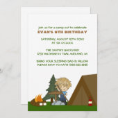 キッズキャンプアウトバースデーパーティ招待状 招待状 (正面/裏面)